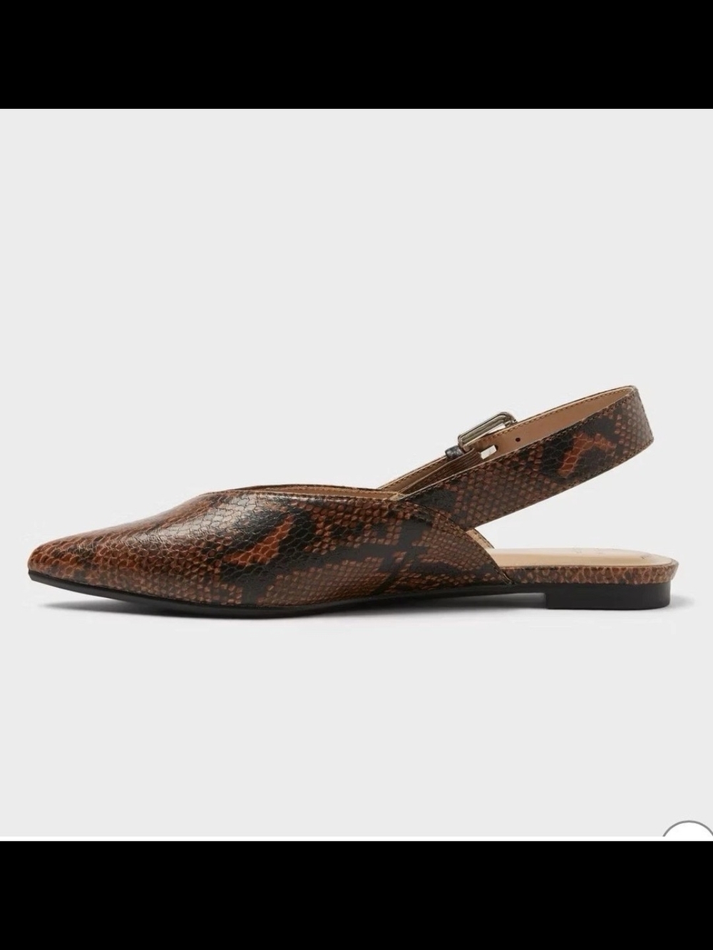 a new day Brown Snake-Print Pointed Slingback Flats - Picture 3 of 5